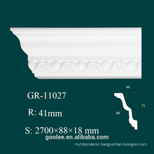 High Density White PU Crown Moulding for Ceiling